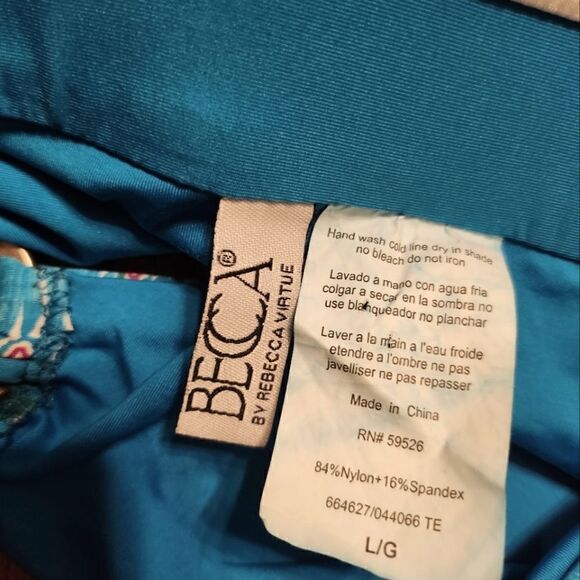 Becca By Rebecca Virtue Floral Swimsuit Bikini Bottom Size L - Picture 5 of 5